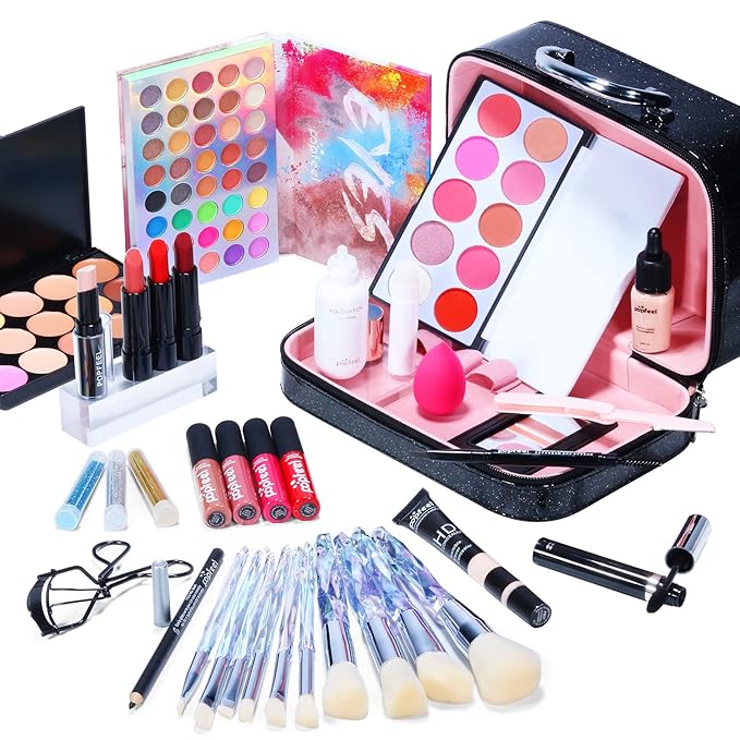Makeup Kit For Women Full Kit,All-in-one Makeup Holiday Gift Set Include Concealer Eyeshadow Face Powder Palette Lipstick Blush - Make Up Kits For Adult Professional And Beginner With Carry Travel Bag-VeraVaultWomen