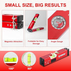 20Inch Foldable Magnetic Level-with 30Ft Laser Leveling Line and 90°/180°Bubbles,Multi-function Leveler Tool for Woodworking,Picture Hanging,Home Renovation and Construction