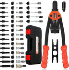 Dual-Function Rivet Nut Tool Rivet Gun Kit Including 405 pcs Rivet Nuts Blind Rivets 15 Mandrels 5 Rivet Nozzles, Multi-Purpose