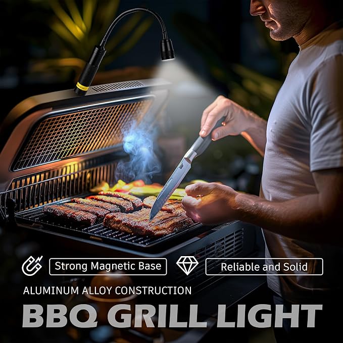 LED Work Light, 500 Lumen Gooseneck Flashlight with Magnetic Base, Zoomable Flexible Led Flashlight, Waterproof Job Site Light for Work Bench, Auto-repairing, Inspection, Emergency