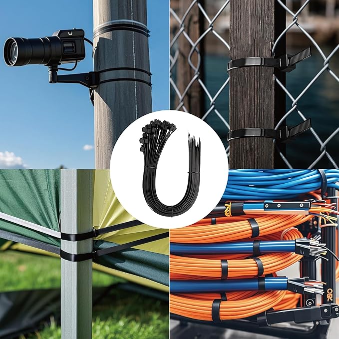 Large Zip Ties 18 Inch (120 Pack) - Heavy Duty, 220 lb Tensile Strength, Black Cable Ties, Extra Long Wire Ties, SKALON