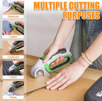 ZEITE 4V Cordless Electric Scissors Cardboard Cutter with 1 x Replace Blade,1 x Storage Box,1 x USB Rechargeable Cable Rotary Cutter for Box Plastic Carpet Cloth, Easy to Hold and Safety,Gray