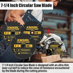 7-1/4 Inch Circular Saw Blade 24T 40T 60T Combination,7-1/4 Saw Frame Ultra Fine Finish Circular Saw Blade,Compatible with DEWALT,Makita,Skil Saw for Wood Plywood Material Cutting,5/8 Inch Arbor