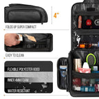 Travel Toiletry Bag for Men and Women - Large Hanging Toiletry Organizer - Waterproof Hygiene Bag with Metal XXL Swivel Hook, with Sturdy Zippers and 19 Compartments for Toiletries, Makeup, Cosmetics