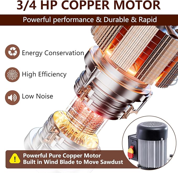 Benchtop Mortiser, 3400RPM 3/4HP Woodworking Mortising Machine with 1/4", 3/8", 1/2" Chisels Wooden Workbench, Benchtop Drill Press for Making Round Holes Square Holes Or Special Square Holes
