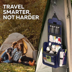 Extra Large Hanging Travel Toiletry Bag for Men and Women - Cosmetic Travel Bag With Shoulder Strap - Waterproof Hygiene Bag with Metal Xxl Swivel Hook and 19 Compartments for Toiletries