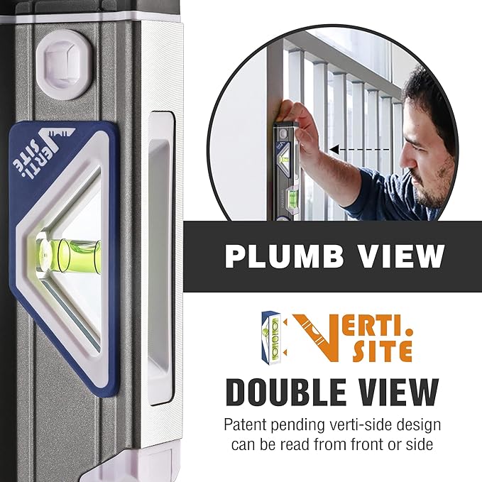 WORKPRO 10 Inch Torpedo Level, Small Leveler Tool, 3 Bubble Vials, Verti. Site, for Conduit Bending, Aluminum Alloy Construction