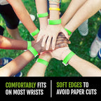1,000 WristCo Neon Green Tyvek Wristbands for Events - Tamper-Proof Design & Fluorescent Color Prevent Reuse Premium-Grade Bracelets for Hospital & Medical ID, Party & VIP Identification