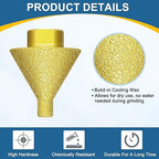 HARFINGTON Diamond Beveling Chamfer Bits 0-1.5" Dia M10 Thread Cone Bit with Adapter, Countersink Drill Bit to Enlarge Holes for Porcelain Tile, Marble, Ceramic, Glass, Stones