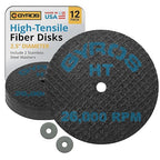 GYROS Cut-Off Wheels for Rotary Tools – 2.5” High-Tensile Fiberglass Reinforced, 12-Pack | Great for Cutting Hardened/Unhardened Steel, Steel Alloys, Hard Bronze, Metal | Made in USA 11-32250/12