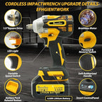 Rhovixster 1/2 Impact Gun, Cordless Impact Wrench Set, 1/2 Torque Impact, Brushless Motor High Torque Impact Guns with Battery and Charger