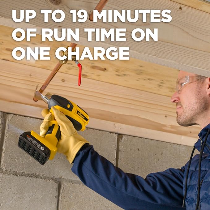 Wagner SprayTech 2462735 FURNO 550 18V Variable Temp Cordless Heat Gun for Crafts, Wire Shrinking, Defrosting Pipes, with 2 Nozzles – Includes 2 Batteries and a Charger