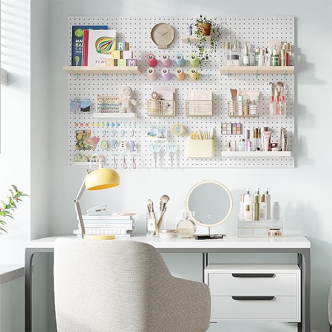 HUHOLE Pegboard Hooks 2 Inch 50PC, Blue Peg Board Hooks, Fit 1/4" or 1/8" Pegboard, Ideal Peg Board Organizer Accessories for Garage Tool Organization, Wall Storage (Blue, 2 Inch)