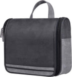 Hanging Toiletry Bag for Men VANCASE Vintage Leather Shaving Dopp Kit Medium Waterproof Travel Bathroom Bags Portable Shower Organizer