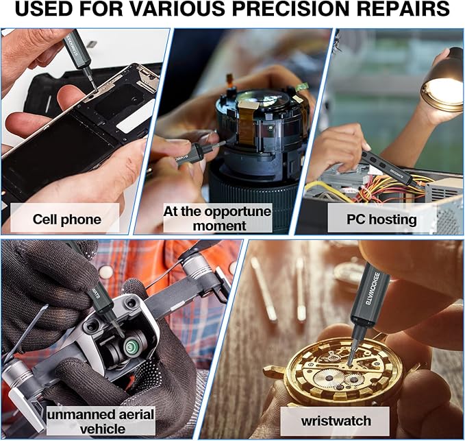 Mini Electric Screwdriver, 68 in 1 Mini Precision Electric Screwdriver Set with Magnetic Bits, Rechargeable Small Screwdriver Cordless - Power Repair Tool Kit for PCs and Electronics, Labor Day Gift