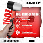 2-Piece Rubber Mallet Hammer Set, 16oz Rubber Hammer & 35mm Double-Faced Soft Mallet with 2pcs Relaceable Heads, Fiberglass Shockproof Cushioned Grip, Damage-Free to Floor, Tile, Crafts