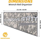 16 Pocket Wrench Roll Organizer, Rolled Tool Pouch Bag with Water Proof Oxford Cloth, Light Camouflage