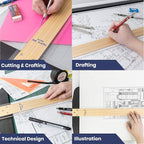 Pacific Arc 36 Inch T Square, Traditional Maple Blade with Acrylic Edge