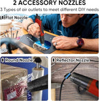 ROMECH 350W Heat Gun with 2 Nozzles, Dual Temp Heat Gun 400°F-660°F, Fast Heat Hot Air Gun with Overload Protection for DIY Craft Embossing Shrink Wrapping (Red)