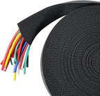 Heat Shrink Wire Loom 2:1 Shrinkable Braided Cable Sleeve 1-1/8 Inch ID-46ft Abrasion Protection Flexibility Fabric Wiring Harness Cover Sheath