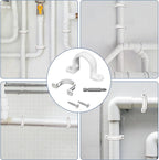 20 Set PVC conduit pipe strap clamps Φ32 MM - SCH 1 IN,Two Hole plastic pipe clips