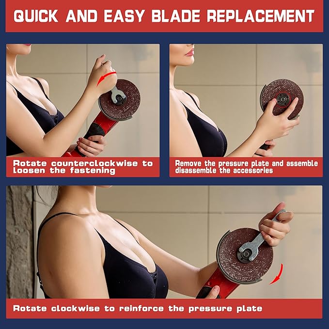 IRONFIST Cordless Angle Grinder Compatible with Milwaukee M18 Batteries, 18V Burshless Motor 125mm Cutting Wheels, Flap Wheels, and Wool Carving Wheel for Precision Cutting & Grinding（NO BATTERY)