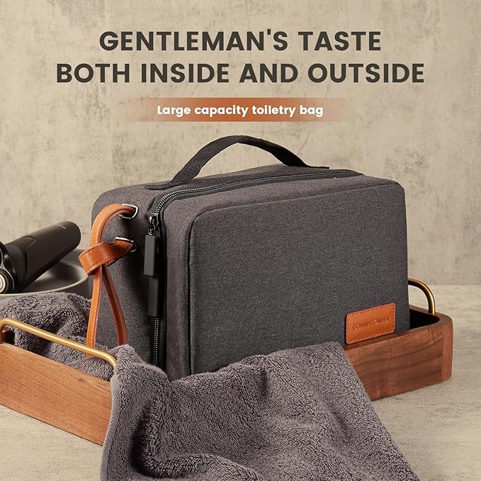 ROWNYEON Toiletry Bag for Men, Waterproof Travel Toiletry Bag with Hanging Accordion Design, Large Capacity Toiletries Bag for Easy Storage