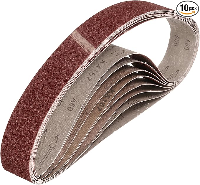 HARFINGTON 2 x 27 Inch Sanding Belts, 10 Pcs 60 Grits Aluminum Oxide Abrasive Belt Sander File Belt for Woodworking, Metal Polishing, Knife Sharpener