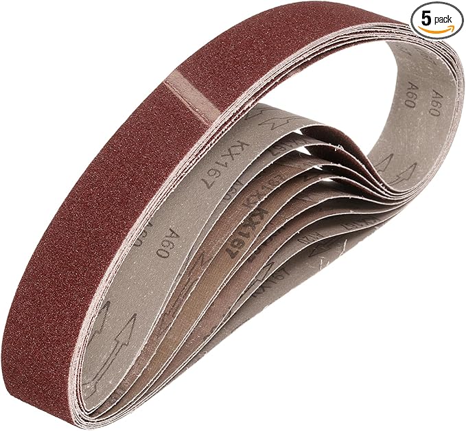 HARFINGTON 2 x 48 Inch Sanding Belts, 5 Pcs 60 Grits Aluminum Oxide Abrasive Belt Sander File Belt for Woodworking, Metal Polishing, Knife Sharpener