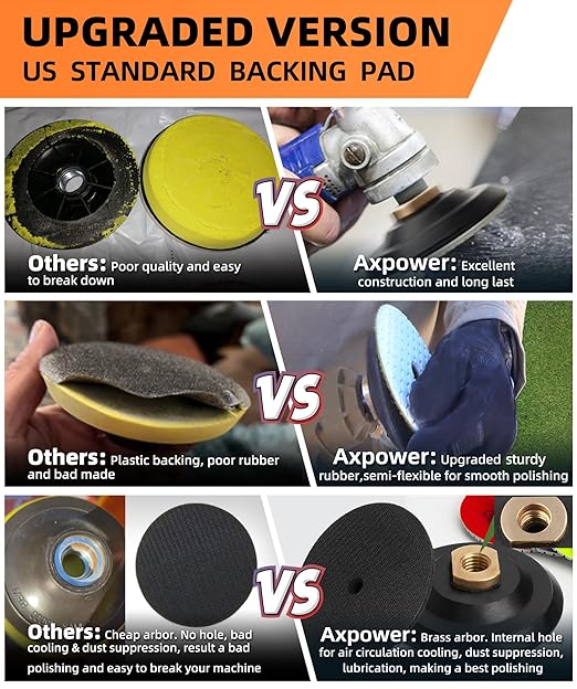 13 Packs 4 Inch Diamond Polishing Pads with 5/8’’-11 Backer Pad 12PCS Wet/Dry Polish Pad Kit for Drill Grinder Polisher 50-8000 Grit Pads for Granite Marble Concrete Stone Countertop Quartz Polishing