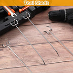 Funrous 100 Pack Peg Board Hooks Stainless Steel Pegboard Hooks Shelving Display Hanging Peg Board Holders for 1/8 and 1/4 Garage Storage Tools Organizer(8 Inch)