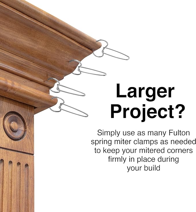 Fulton Miter Spring Clamps for Woodworking Set, Wood Trim, Picture Frames, Crown Molding Tool, Hip Clip and 13 Spring Miter Clamps for Trim, Finish Carpenter Tools, Made in the USA