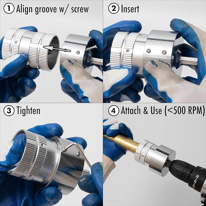 Deburring Tool for Copper Pipe, PVC Tubing, 1/4” to 1-5/8" All-metal Inner Outer Pipe Reamer with Adaptor for Drills, Copper Pipe Cleaner, Tube Chamfering Plumber Tool