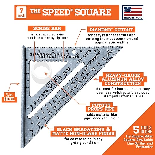 Swanson Tool Co S0101TC132 Value Pack with Speed Square Layout Tool, Blue Book and 12 Inch Combination Square