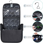 Hanging Toiletry Bag for Men VANCASE Vintage Leather Shaving Dopp Kit Medium Waterproof Travel Bathroom Bags Portable Shower Organizer