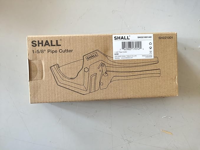 SHALL PVC Pipe Cutter, Cuts up to 1-5/8”, Heavy-Duty Aluminum Ratchet Pipe Cutter Tool for PVC, PPR, PE, PEX, Plastic Hoses & Plumbing Pipes, Fast Pipe Tube Cutters with High Performance SK5 Blade