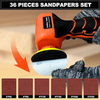 16.8V Cordless Electric Sander with 36PCS Sandpapers, 3500 RPM, 3.0Ah Battery, Lightweight & Compact Design for Wood, Metal, Paint Removal, and DIY Projects