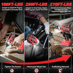 Cordless Impact Wrench Compatible with Milwaukee 18v Battery: 250Ft-lbs(340N.m) 3/8" Brushless Electric Impact Gun, 2400RPM High Torque Impact Driver, Power Impact Wrench, Bare Tool