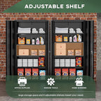 Greenvelly Metal Garage Storage Cabinet, 72” Locking Black Tool Steel Cabinet with Doors and 4 Shelves, Tall Metal Cabinets with Garage Storage Systems for Home Office, Kitchen/Pantry