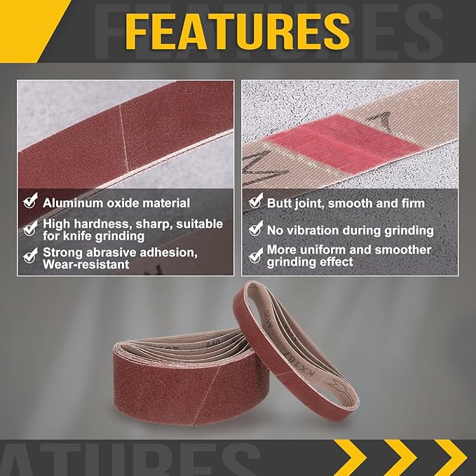 1 x 30 Inch Sanding Belt, 3 Pcs 240 Grit Knife Sharpener Belts Work Sharpening for Belt Sander Knife Carving Tool Metal Working