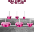 6 Pcs PVC Pipe Reamer Kit, PVC Fitting Saver Socket Saver Plumbing Tool with 3/4", 1", 1-1/2", 2", 3" and 4" Head, Plastic Pipe Fitting Reamer for SCH40 CPVC ABS, Fits Standard 1/2" Drill