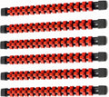 ALOANES 6 PC ABS Socket Organizer, 3/8 inch, Drive Socket Rail Holders, Heavy Duty Socket Racks, Black Rails with Red Clips