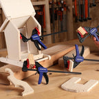 WORKPRO 6" Mini Bar Clamps for Woodworking, One-Handed Clamp/Spreader, Wood Clamps Set, Screw Change F Clamps with 50LBS Load Limit, 4 Pack