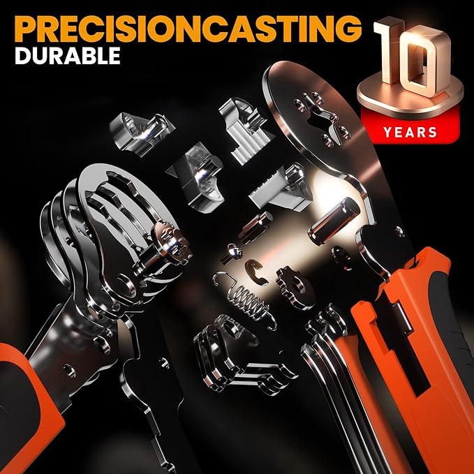 SOMELINE Ferrule Crimping Tool, Ratchet Pliers for AWG24-8 with 23 Sizes Wire End Ferrule Terminals, Quadrilateral Wire Crimp Pliers with Crimp Connectors,Crimp Pliers and Stripper Kit Crimp Connector