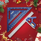 WORKPRO Aluminum Alloy Carpenter Square and Zinc-Alloy Square Ruler Set - 7 in. Rafter Layout Tool and 12 in. Combination Square Combo