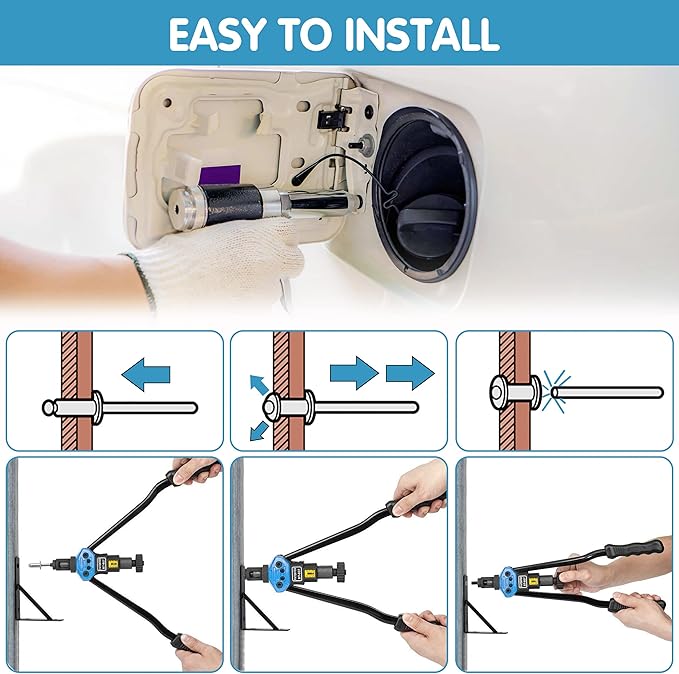 500pcs Pop Rivets Assortment Kit,14 SAE Sizes Aluminum Rivets (3/32" 1/8" 5/32" 3/16" 1/4"), Assorted Blind Rivets with Reinfored Divider & Labeled Case