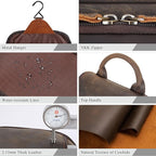 Masa Kawa Leather Hanging Travel Toiletry Bag for Men Portable Expandable Camping Cosmetics Makeup Toiletries Organizer Vintage Bathroom Shaving Kit Brown Wash Bags