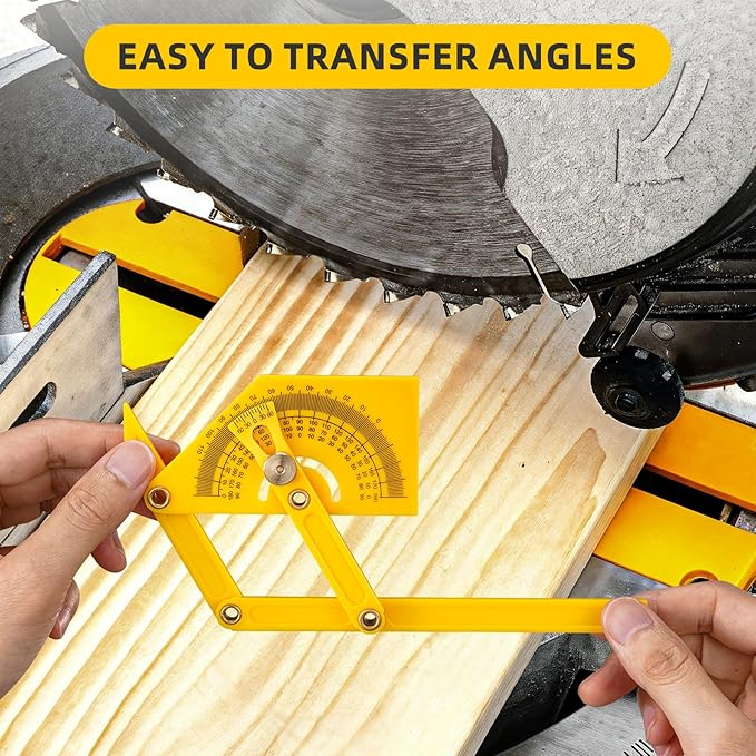 2 Pcs Protractor Angle Finders, Adjustable Protractors 0°-180° with Locking Nut(for Exterior, Interior, Bevel Angles), Portable Angle Measurement Tools for Carpenters & Woodworking Hobbyists & DIYer