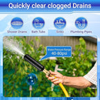 Drain Cleaning Bladder- Fits 1" to 2" Pipes, 3/4" Hose Thread Valve,Ideal for Sinks, Showers, Tubs & Sewer Lines, Rubber, Easy Daily Use, Cold Water Only (M:1.5" to 3")