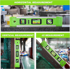 9 Inch Torpedo Level, Magnetic Bubble Level with 45°/90°/180° Bubble Vials, Shock Resistant Leveler Tool for Measuring (4)